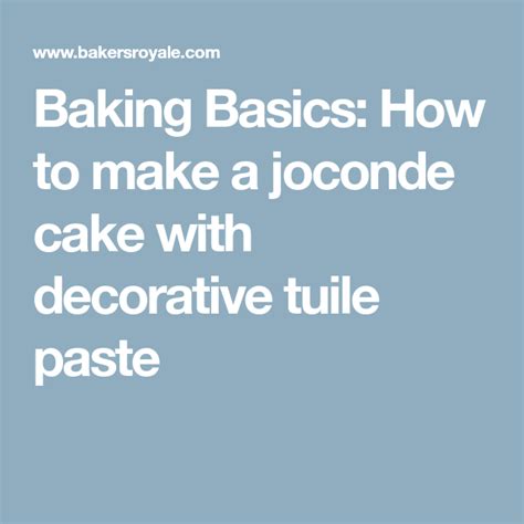 Baking Basics: How to make a joconde。